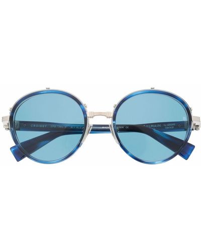BALMAIN EYEWEAR Sonnenbrille mit Logo-Gravur - Blau