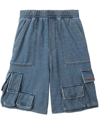 we11done Cargo Denim Shorts - Blue