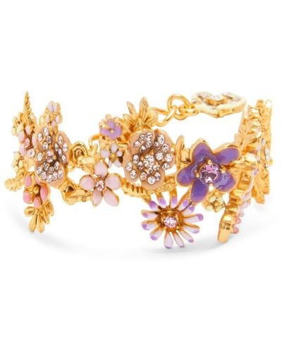 Oscar de la Renta Flower Garden Crystal-embellished Bracelet - Metallic