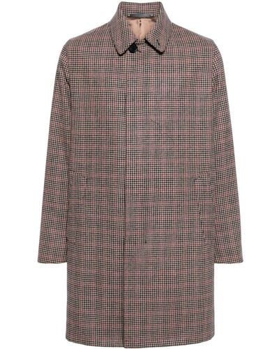 Paul Smith Houndstooth-pattern Wool Coat - Brown