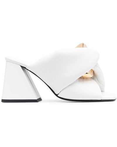 JW Anderson Twist-detail Calf-leather Mules - White