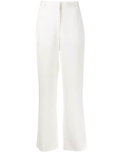Victoria Beckham Pantalones anchos de talle alto - Blanco