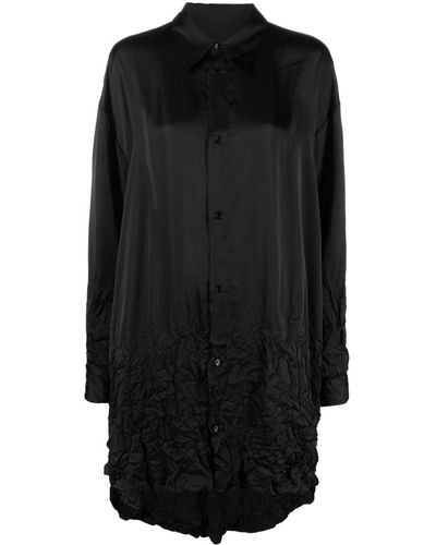 MM6 by Maison Martin Margiela Long-sleeve Crouched Maxi Shirt - Black