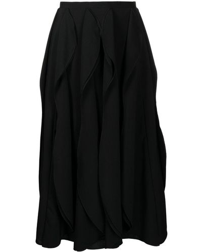 Enfold Draped Midi Skirt - Black