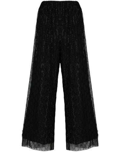 Gucci Pantalones con apliques de cristal GG - Negro