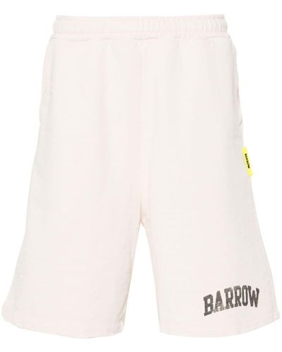 Barrow Logo-print Distressed Track Shorts - White
