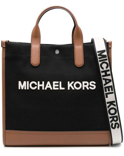 Michael Kors Brooklyn Slim Canvas Tote Bag - Black