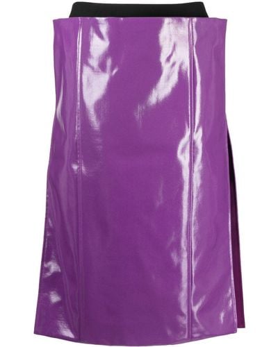 Sacai Paneled Side-slit Skirt - Purple