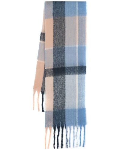 Mackintosh Checked Blanket Scarf - Blue