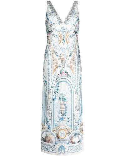 Camilla Season Of The Siren Silk Midi Dress - Blue