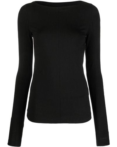 Calvin Klein Long-sleeve Cotton-blend T-shirt - Black