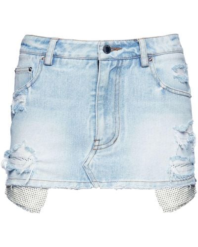retroféte Frayed Detailing Miniskirt - Blue