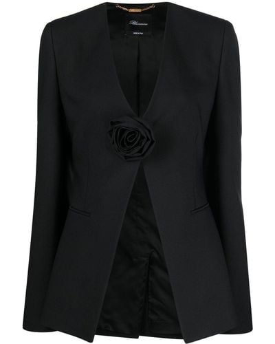 Blumarine Rose Detail Blazer - Black