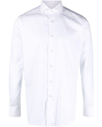 Xacus Spread-collar Cotton Shirt - White