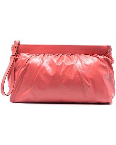 Isabel Marant Ruched Leather Clutch Bag - Pink