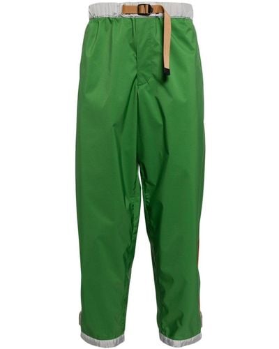 Kolor Colour-block Belted Pants - Green