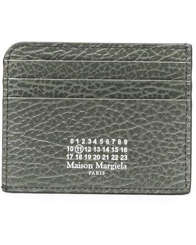 Maison Margiela Logo-print Leather Cardholder - Green