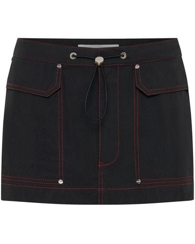 Dion Lee Hongbao Contrast-stitch Miniskirt - Black