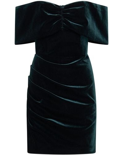 Nicholas Maria Draped Velvet Minidress - Black