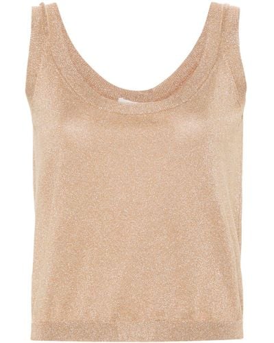 Manzoni 24 Round-neck Knitted Top - Natural