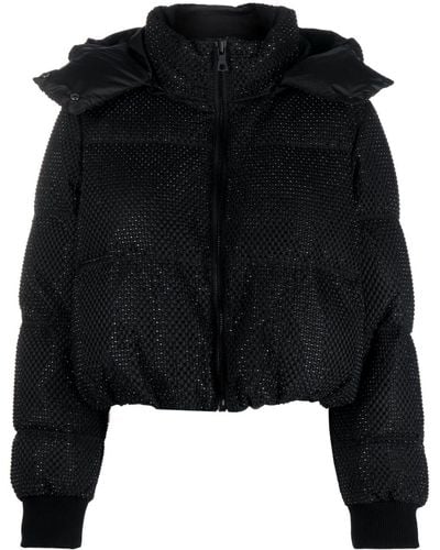 Alice + Olivia Robena Crystal-embellished Puffer Jacket - Black