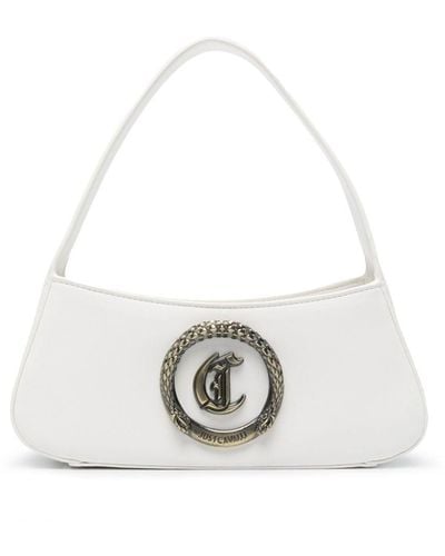 Just Cavalli Schultertasche mit Logo-Schild - Weiß