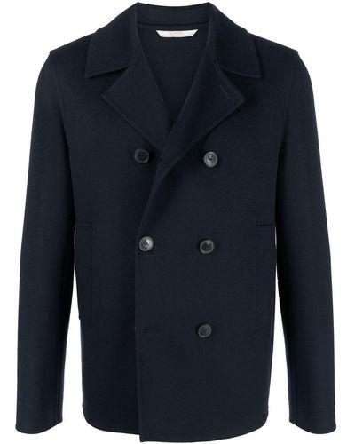 Valentino Double-breasted Virgin Wool-cashmere Coat - Blue