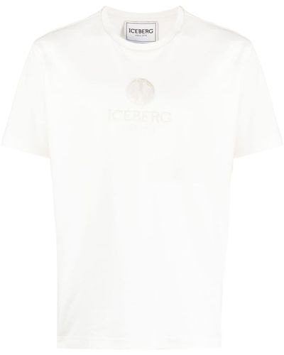 Iceberg T-shirt en coton à logo brodé - Blanc