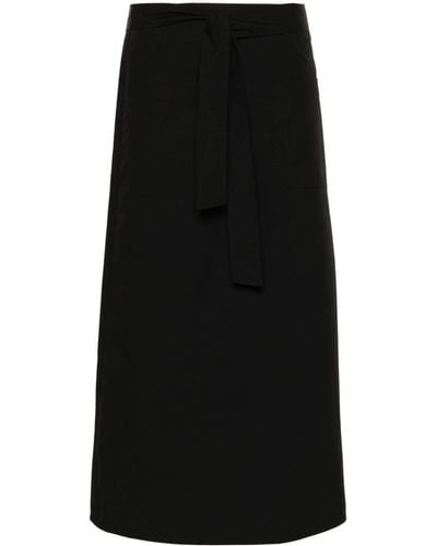 Totême Virola Poplin Midi Skirt - Black