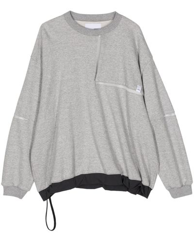 Yoshio Kubo Sweat à empiècement en mesh - Gris