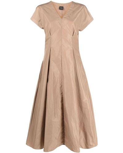 Aspesi A-line Short-sleeve Dress - Natural