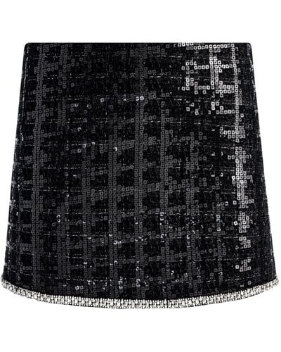 Alice + Olivia Rubi Sequin-embellished Straight Skirt - Black