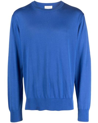 Officine Generale Fine-knit Cotton Jumper - Blue