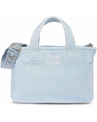 Miu Miu Terry Cloth Tote Bag - Blue