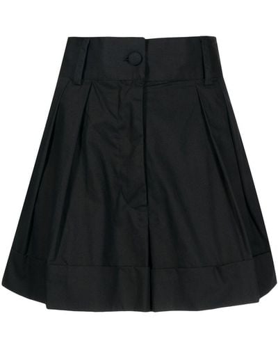 Bambah Pleated High-waist Shorts - Black