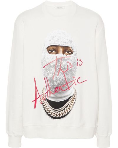 ih nom uh nit Graphic-print Cotton Sweatshirt - White