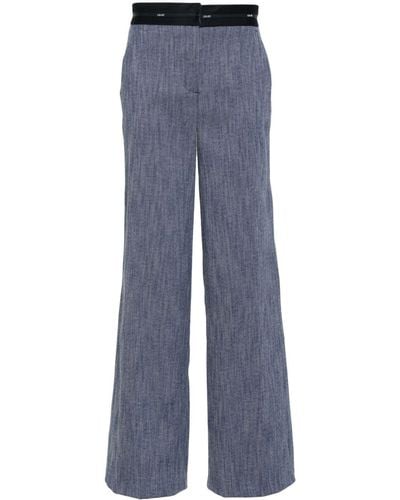 Liu Jo Wide-Leg-Jeans mit Logo-Bund - Blau