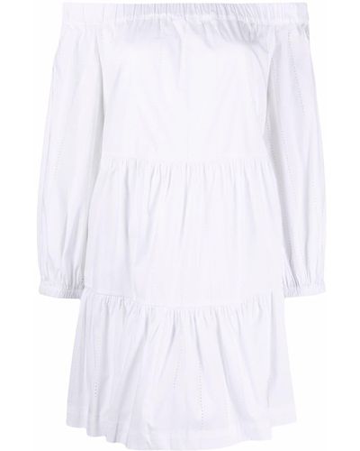 Semicouture Mini-jurk Met Lange Mouwen - Wit