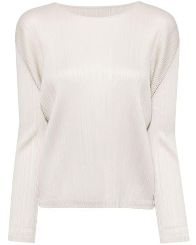 Pleats Please Issey Miyake February Pleated Top - Natural