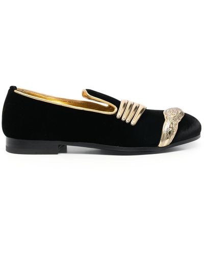 Moschino Utensil 20mm Appliqué Suede Loafers - Black