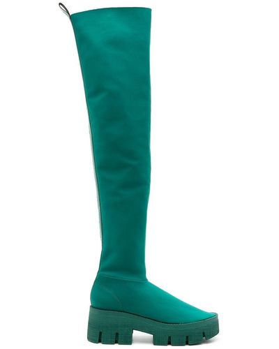Gloria Coelho Neoprene Knee-high Boots - Green
