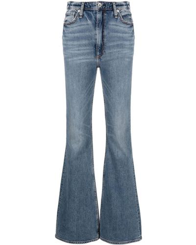 Rag & Bone Schlagjeans mit hohem Bund - Blau