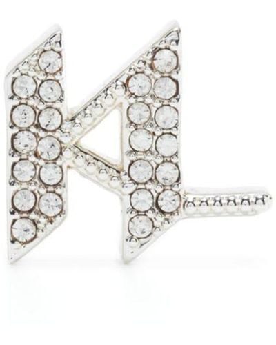 Karl Lagerfeld K/monogram Rhinestone-embellished Earring - White