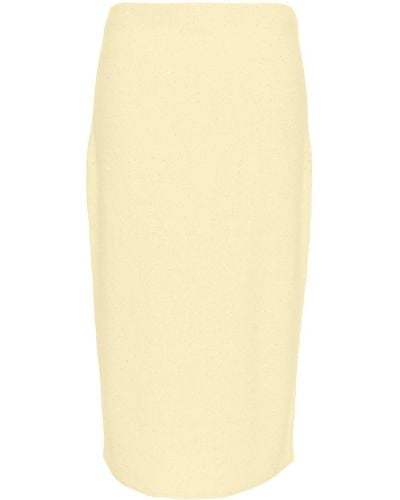 Fabiana Filippi Purl-knit Midi Skirt - Yellow