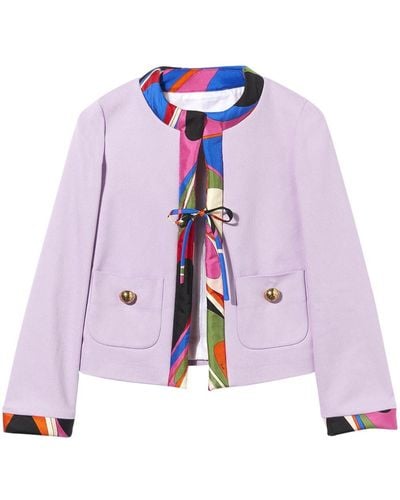 Emilio Pucci Contrast-trim Fitted Jacket - Pink