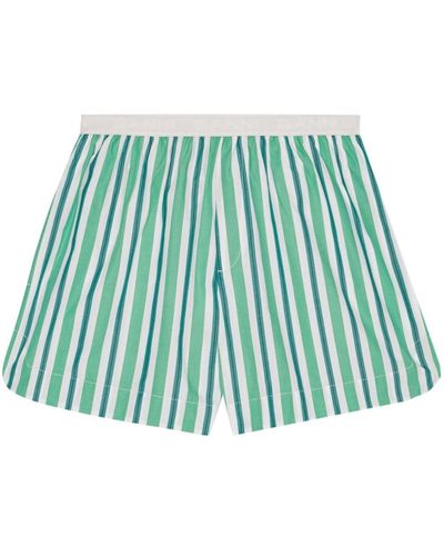 Ganni Pantalones cortos a rayas - Verde