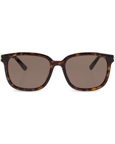 Gucci Lunettes de soleil à monture aviateur - Marron