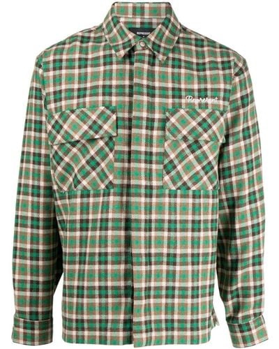 Represent Plaid-check Print Shirt - Green