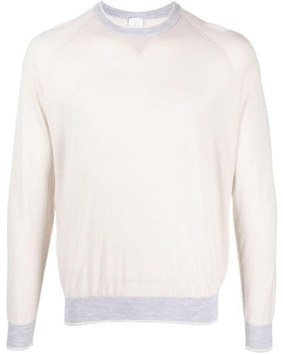 Eleventy Round-neck Wool Sweater - White
