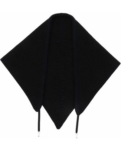 Barrie Drawstring-fastening Cashmere Scarf - Black